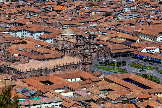 The historic churches on the Plaza de Armas in Cusco, Peru
