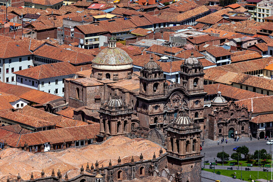 The historic churches on the Plaza de Armas in Cusco, Peru
