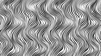 Obraz premium Abstract seamless pattern with vertical wavy lines in black and white monochrome