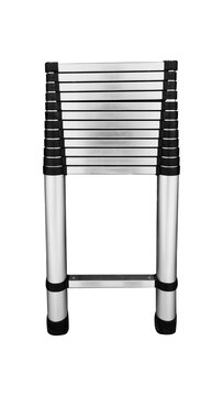 Aluminum ladder telescopic extension isolated in a transparent background