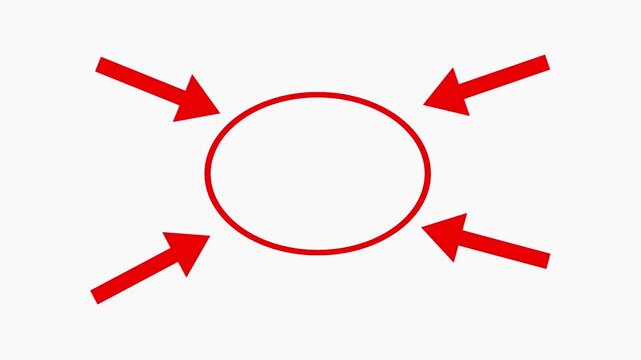 Pressure Point: A symbolic representation of external forces converging on a central point, illustrating pressure and influence.