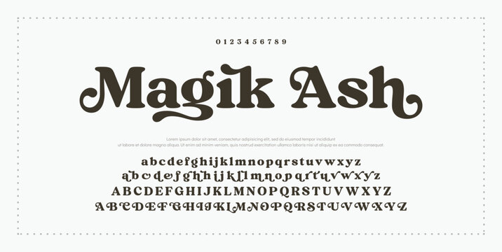 Premium luxury elegant alphabet letters and numbers. Elegant wedding typography classic serif font decorative vintage retro. Creative vector illustration