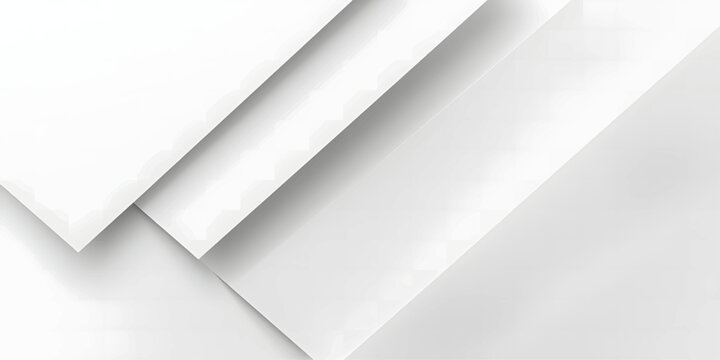 A blank white paper sheet with a curled corner folds over a silver metal background, creating a 3d vector illustration template for business banner designs