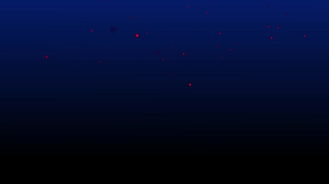 Cosmic Dust and Distant Stars: A deep space vista, rendered in dark blues and black, is illuminated by faint, reddish specks resembling distant stars or cosmic dust.