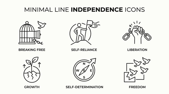 Minimal Line Independence Icons Set.