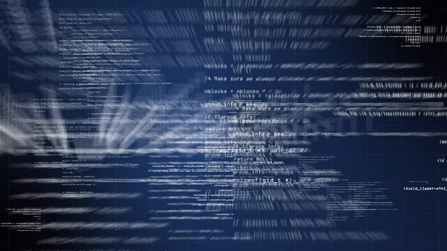 Digital Data Stream: Abstract representation of flowing digital data, with lines of code and binary sequences creating a sense of technological advancement and information flow.