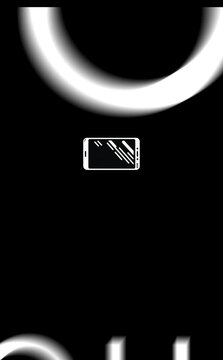 motion graphic animation of a smartphone with rotate your mobile text notification instruction