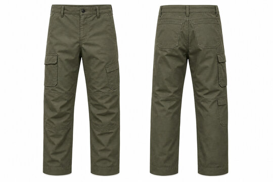 Olive utility cargo pants mockup