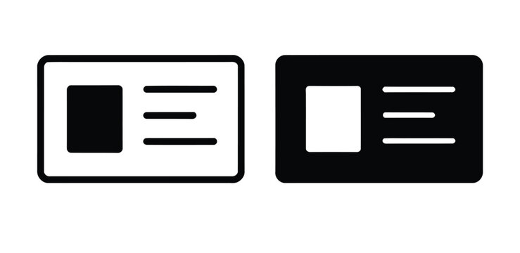 Two business identification card icons for professional profile documentation