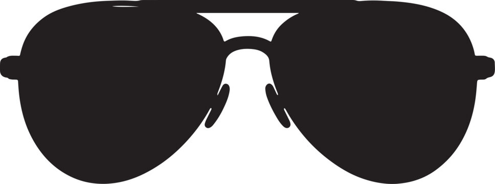 Black aviator sunglasses silhouette also transparent background, black sunglasses eyewear
