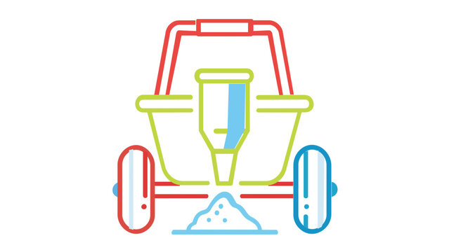 Colorful line vector icon illustration of a soccer water bottle carrier crate with a sports drink bottle, ideal for team hydration, athletic training equipment, and football match sideline gear.