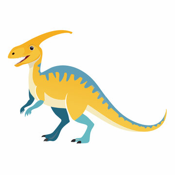 Cartoon Parasaurolophus Dinosaur