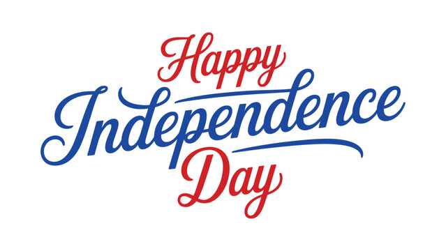 happy independence day elegant patriotic typography design with stylish red and blue lettering for american national holiday celebration