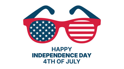 patriotic usa sunglasses with american flag design for happy independence day 4th of july celebration vector illustration artwork © Zavivec