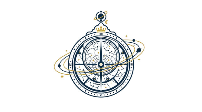 Astrology zodiac wheel chart symbol.