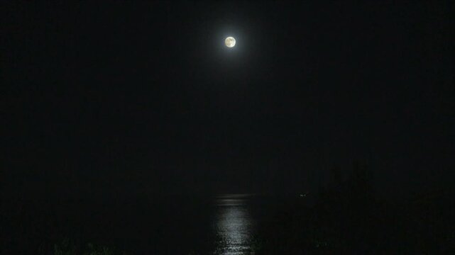 月夜の海面の反射