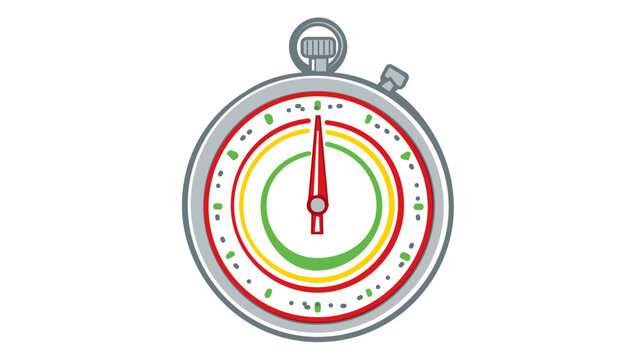 Colorful stopwatch vector icon illustration with editable stroke, adjustable line weight, and customizable stroke weight. Thin line graphic for time management, speed, and efficiency metrics.