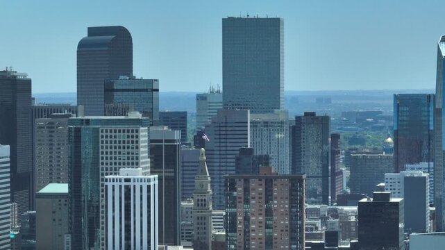 Denver Colorado City Skyline View USA Drone Aerial View