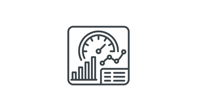 Business finance speedometer graph icon.