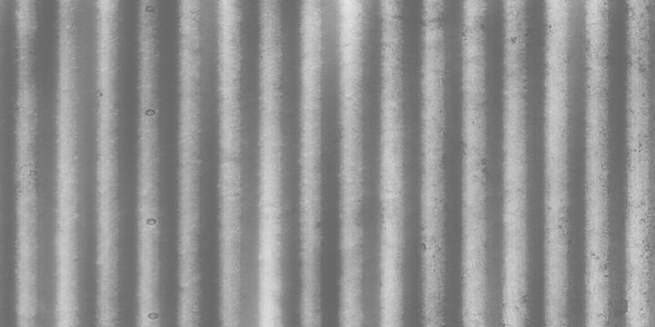 Gray corrugated steel sheet texture, silver metallic wave pattern background for industrial design