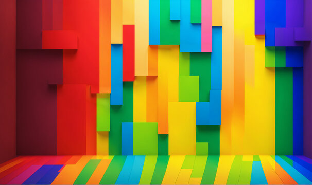 Colorful abstract geometric wall art