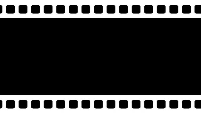 35mm strip vintage looping film. Running 35mm Dark Film Strip 4k video overlay