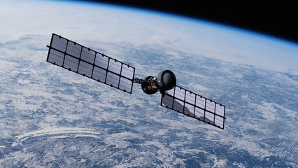 Satellite hovering over the planet Earth to provide weather forecasting and GPS signal. NASA Public Domain Imagery © Marcin Janiec