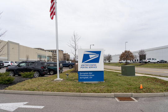 Springdale, Ohio, USA - December 28, 2021: United States Postal Service Processing Annex on Northwest Blvd in Springdale, OH, USA. 