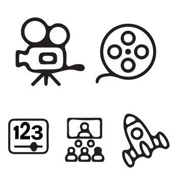 creative Media & Digital Larning Icons Set