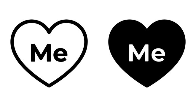 Me Heart Icons, Love Symbol, Valentine's Day Heart, Romantic Graphic Elements
