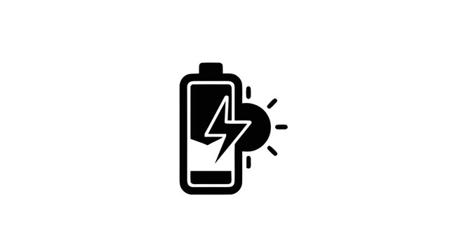 Battery with Lightning Bolt Symbol.