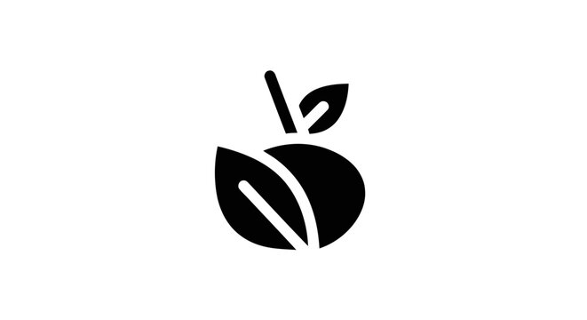 Black Apple Logo Fruit Symbol.