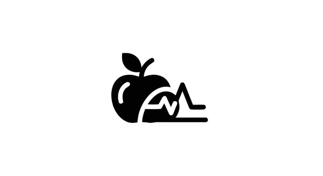 Black Apple Logo With Mountains.