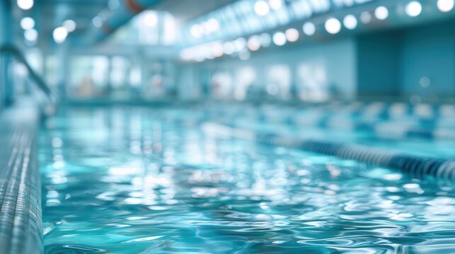 indoor pool glow with clerestory light and turquoise lanes