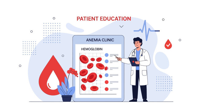 Doctor Explains Hemoglobin Levels at Anemia Clinic for Patient Education
