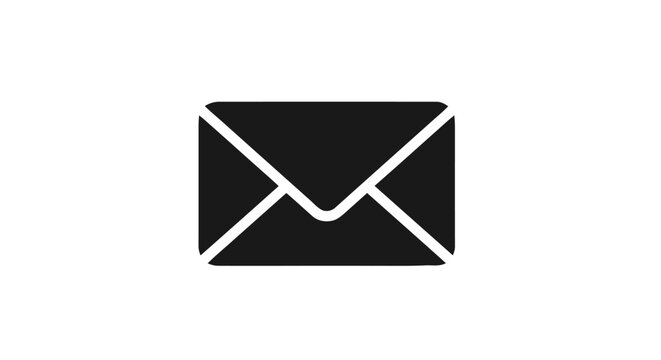 Black Envelope Icon Symbol Design.