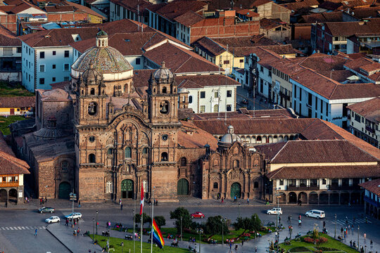 The historic churches on the Plaza de Armas in Cusco, Peru
