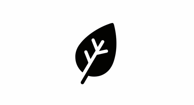 Black leaf icon with stem.