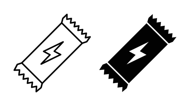 Two chocolate wrappers with lightning bolts on them are shown side by side