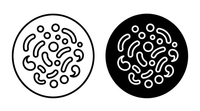 An illustration depicts bacteria in circular petri dishes on a laboratory table.
