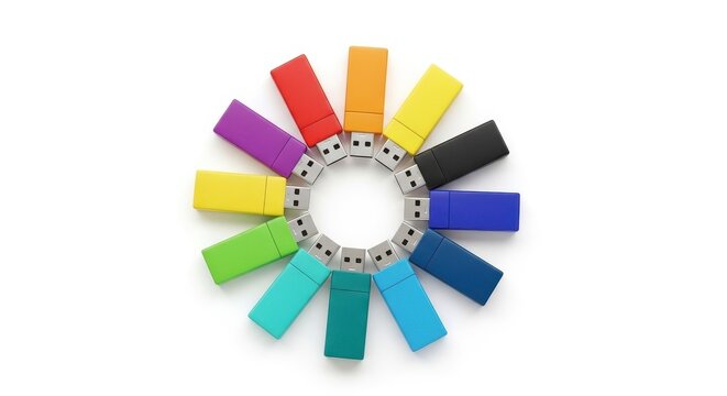 Colorful spool of thread with rainbow colors