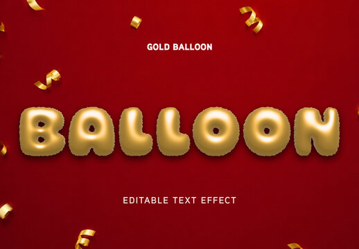 Gold Balloon Text Effect