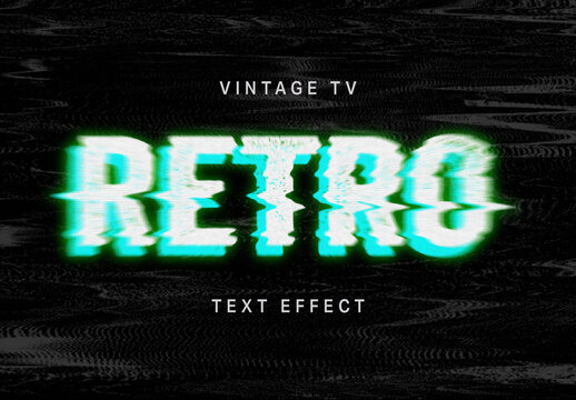 Vintage TV Text Effect