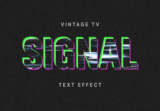 Vintage TV Text Effect