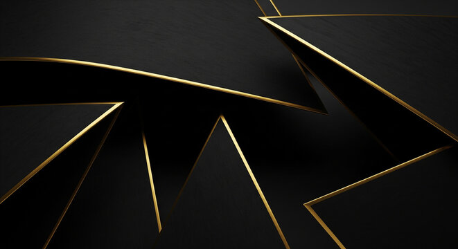 Luxury dark aesthetic background with glowing gold geometry perfect for black friday retail sales and presentations