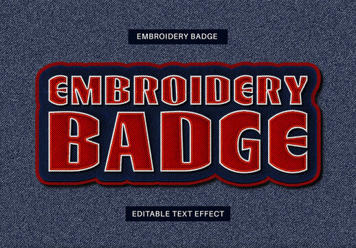 Embroidery Badge Text Effect