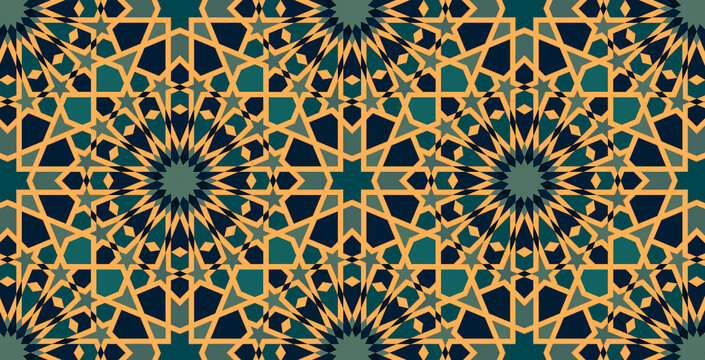 Elegant, colorful, Islamic, ornament, detailed design &ndash; Moroccan traditional zellige inspiration, Geometric pattern &ndash; Modern Arabesque innovative design