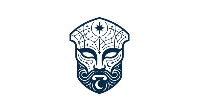 Maori Face Tattoo Design Element.