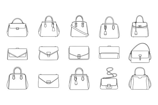 Stylish Handbag Line Art Collection
