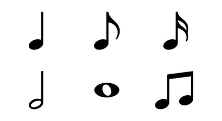 Musical Notes Vector Icons, Black Symbols for Sound and Melody, Music Notation Elements © Tanjina